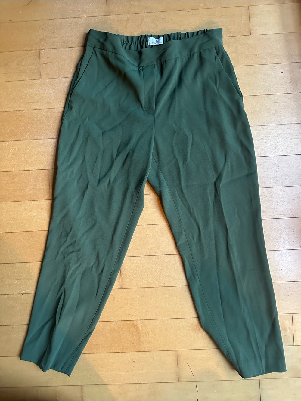 Babaton Olive Green Cropped Tapered Pants Sz 4